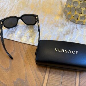 Versace Black Sunglasses with Gold Accents